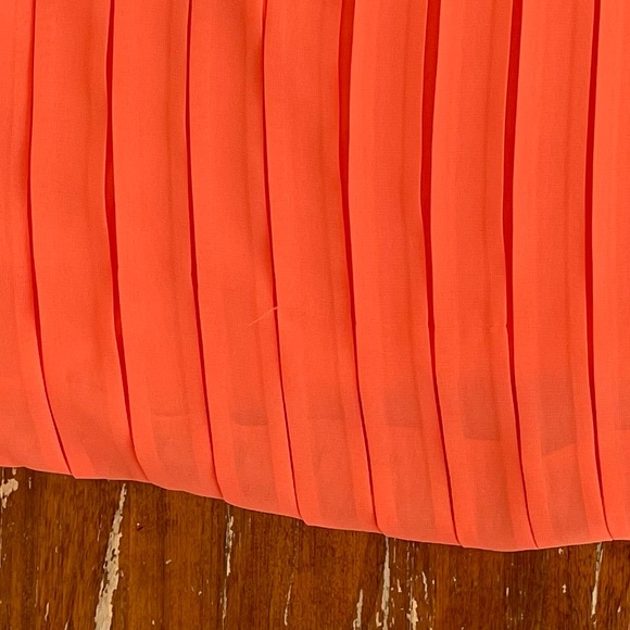 SOLD——CALVIN KLEIN Orange Ruffle Pleated Tank Blouse - Picture 9 of 9